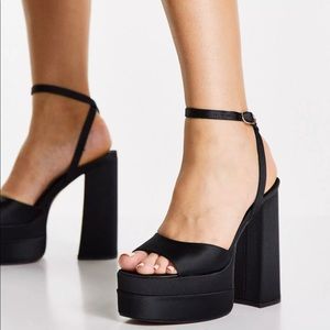 ASOS DESIGN Nix high platform heeled sandals in black